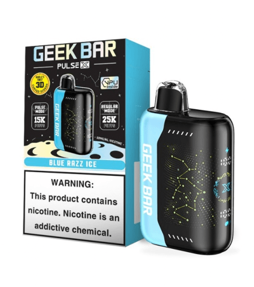 Geek Bar Pulse X Blue Razz disposable vape features